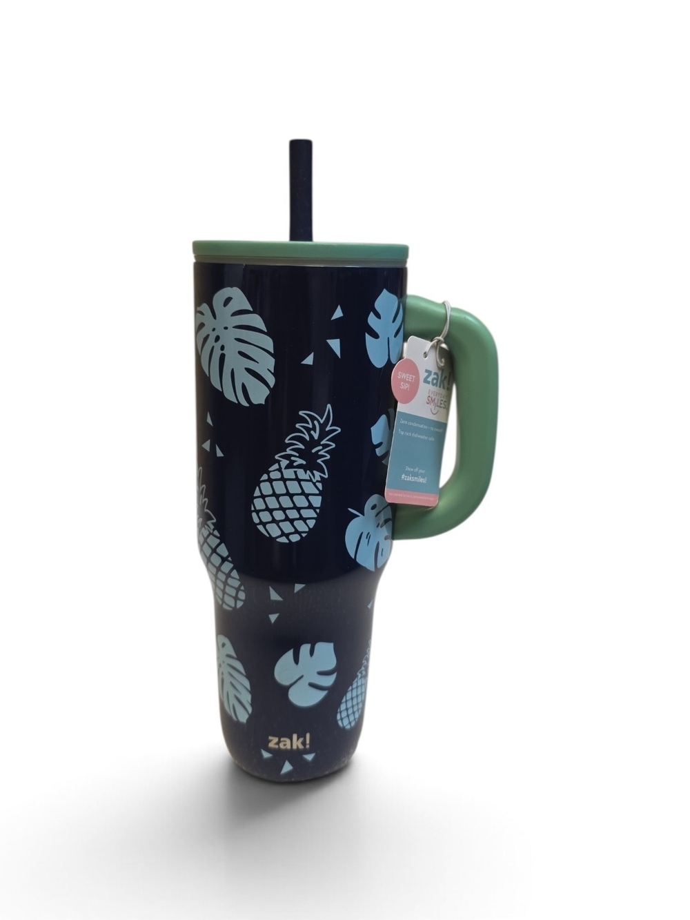 Zak! Tropical Pineapple Travel Tumbler - Navy 40 Oz